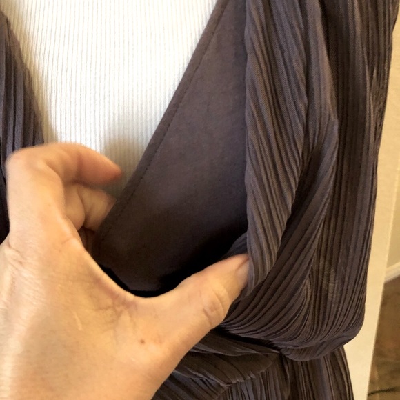 Anthropologie Peplum Top Deletta Small Purple Draped Plum Hidden Valley - Picture 7 of 10